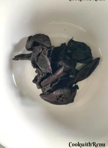 Kokum or amsul in a bowl.