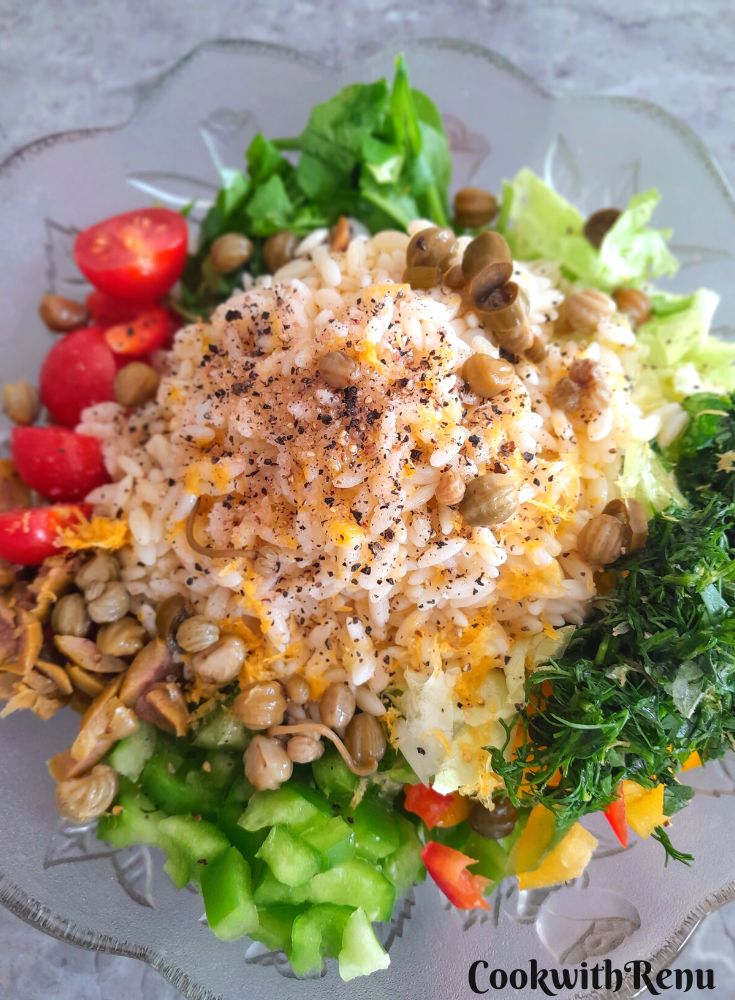 Adding of nasturtium seeds.