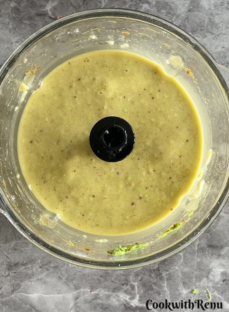 Pureed Wet Ingredients in a blender.