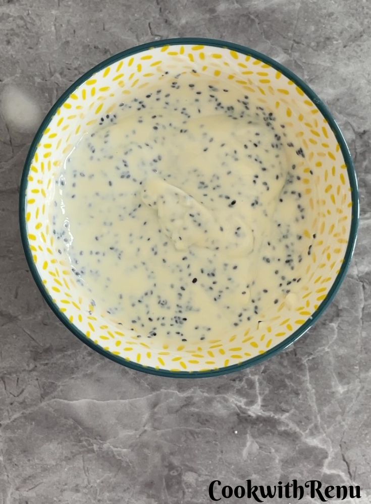 Chia seeds added to yogurt