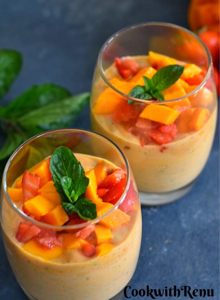 Strawberry Mango Mint Smoothie Cook With Renu