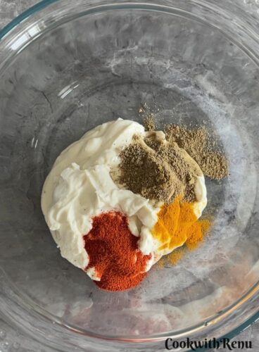 Spices added to yogurt