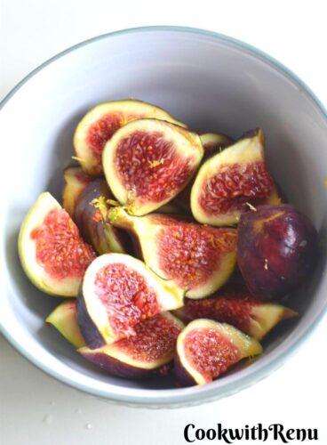 Chopped Figs in a bowl.