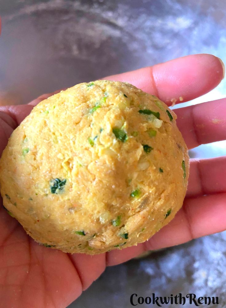 Courgette paratha ball.