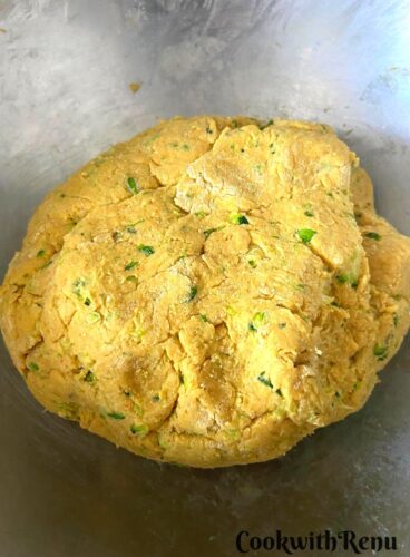 Dough for Zucchini Paratha in a bowl.