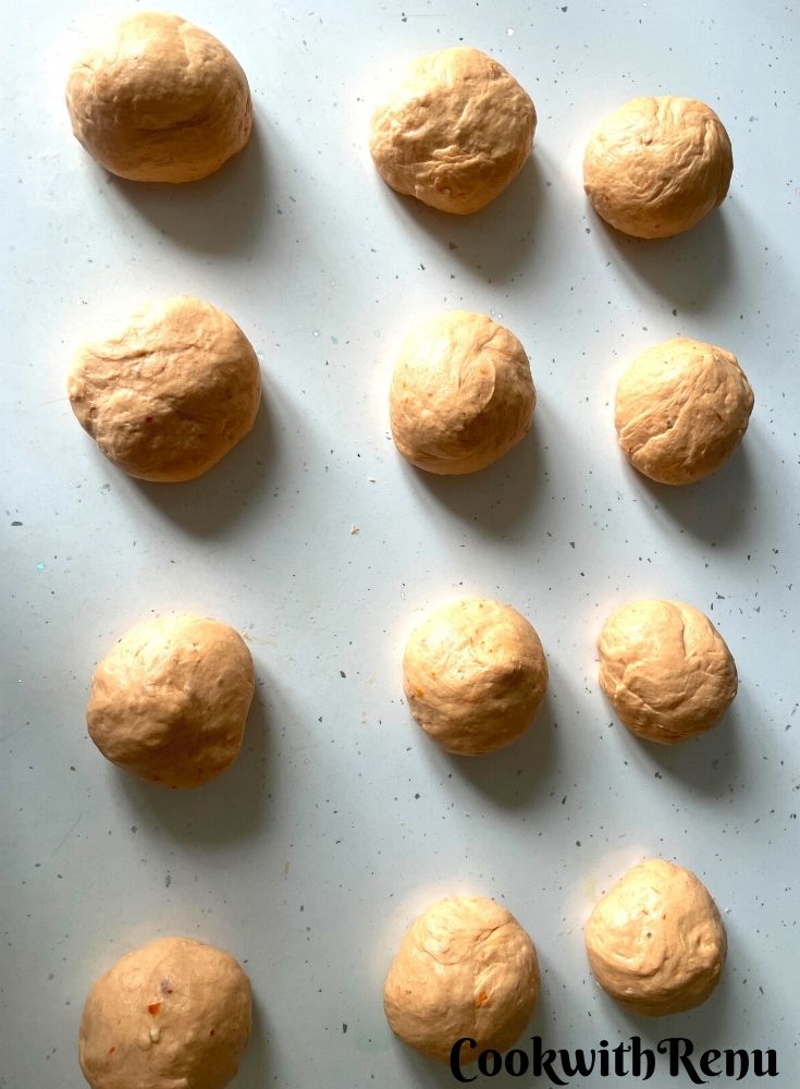 Dough getting shaped into Bagels.