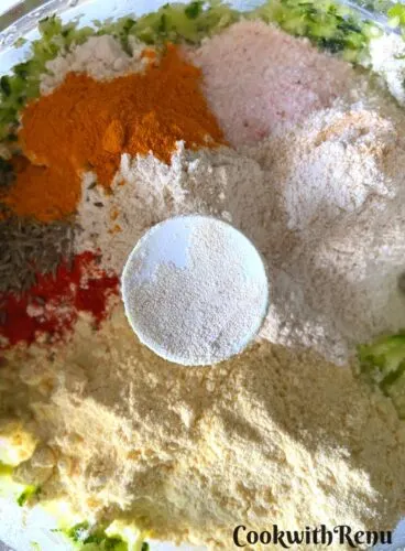 Ingredients for Zucchini Paratha.