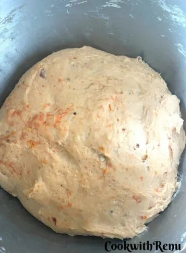 The proofed Dough in a bowl.
