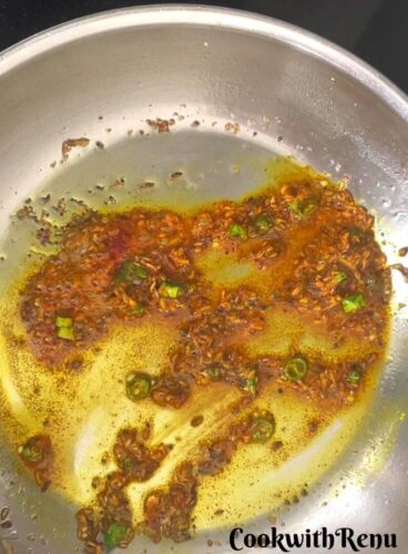 Cooking of the masala.
