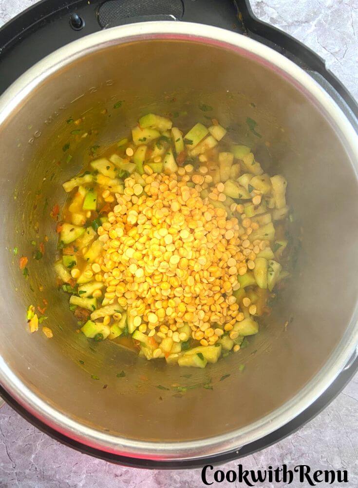 Adding of Split Bengal Gram in Instant Pot