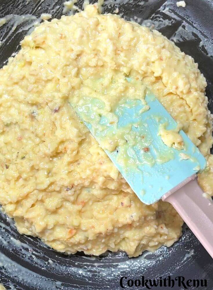 Instant Desiccated Coconut Barfi ready in a pan.