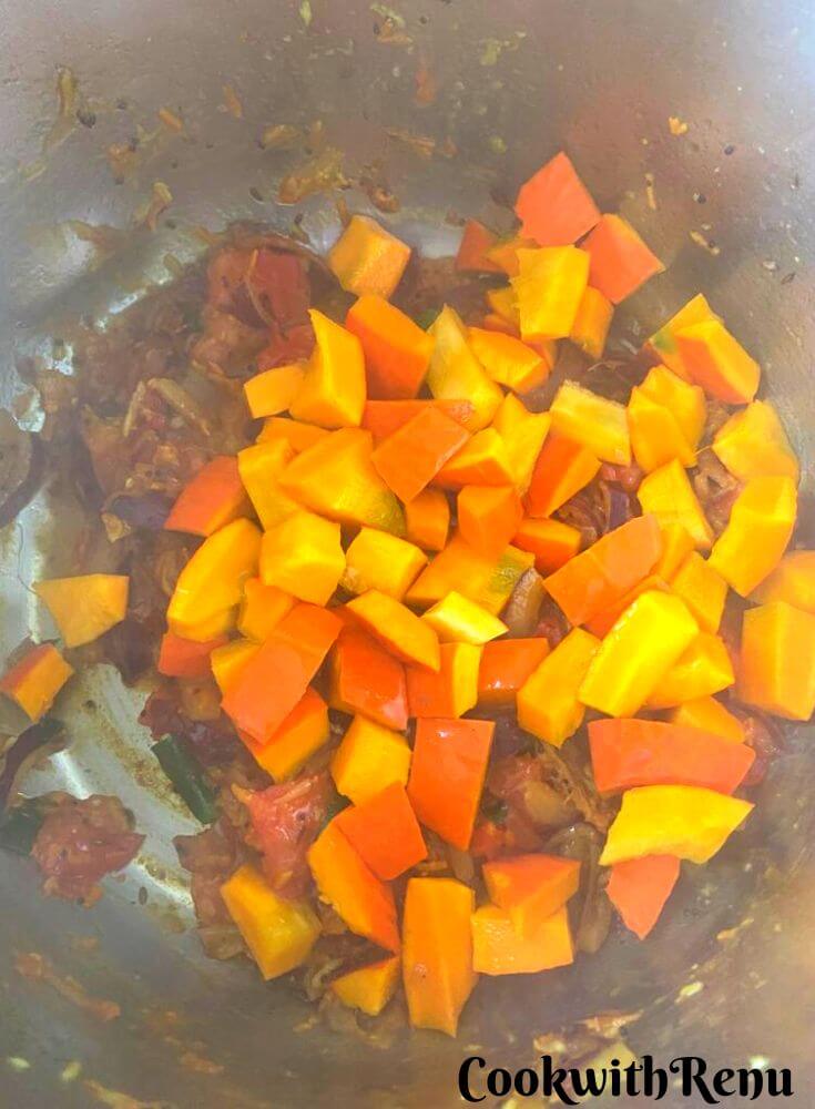 Pumpkin added to mixture