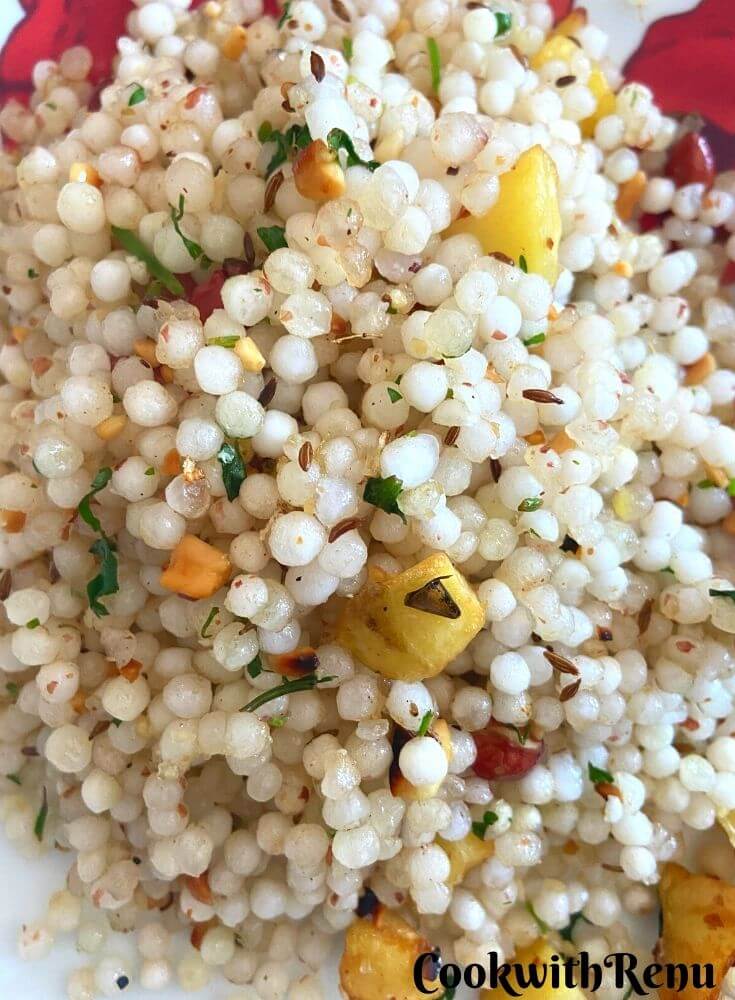 Cooked sabudana khichdi