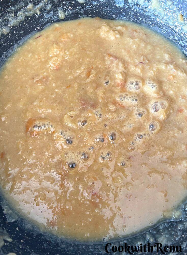 Prepared Rabri in a wok.
