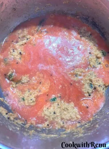 Adding of tomato puree