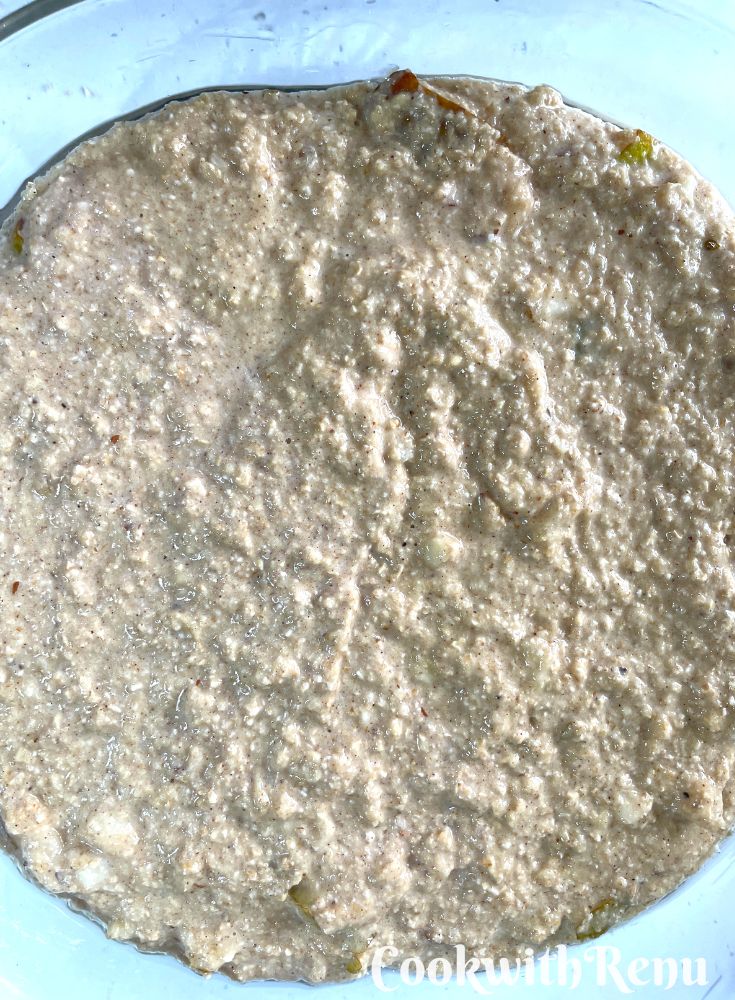 Cake Batter poured into the baking tray.