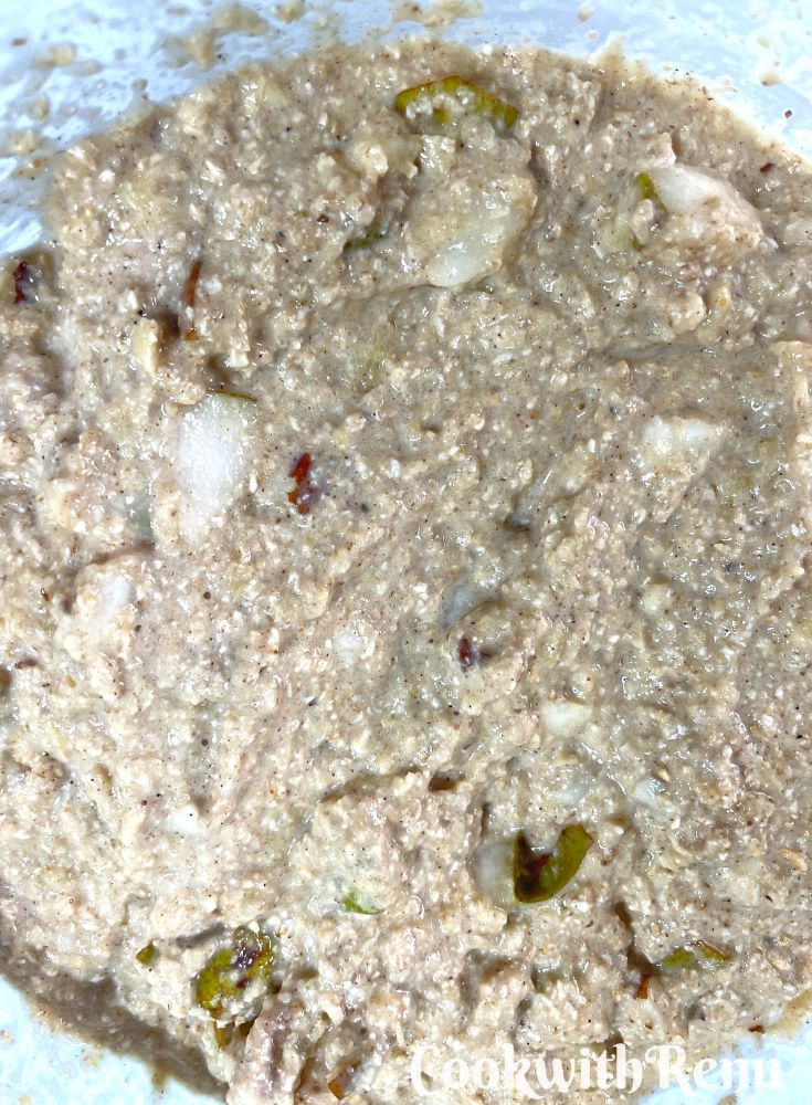 Cake batter ready in a baking bowl.