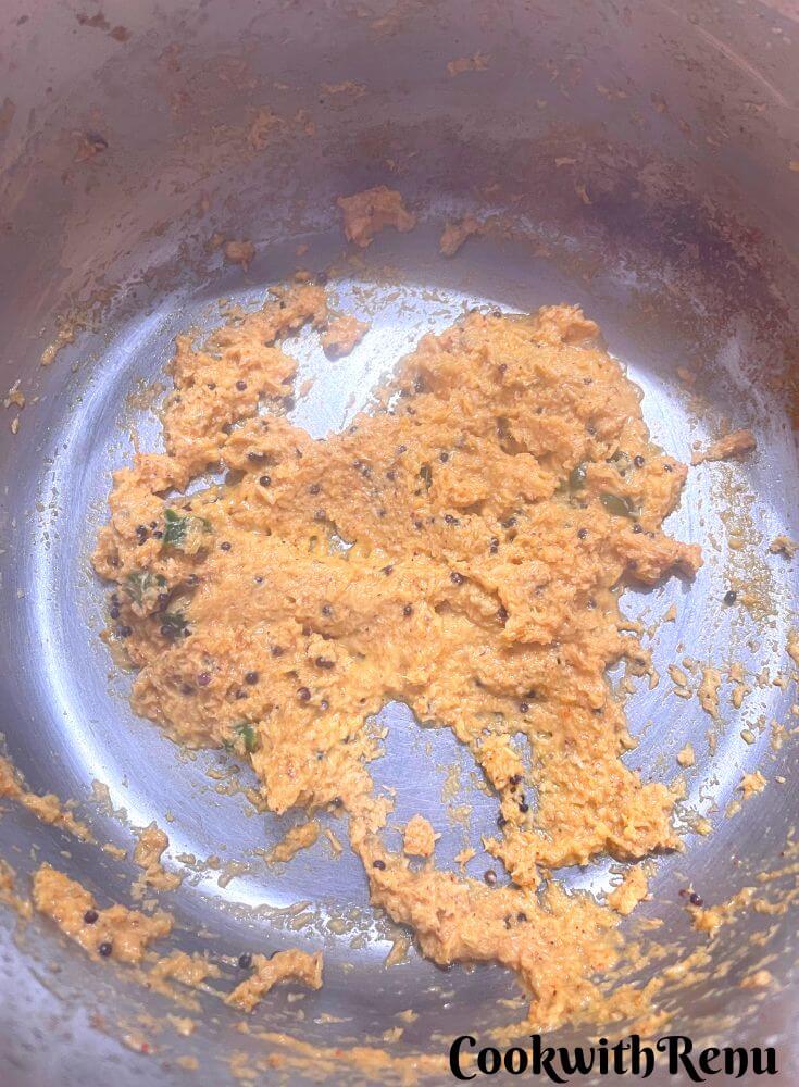 Cooked coconut paste