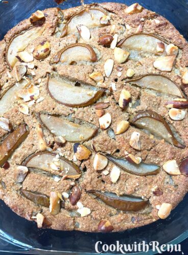 Pear and Oats Breakfast Bake just out of the oven.