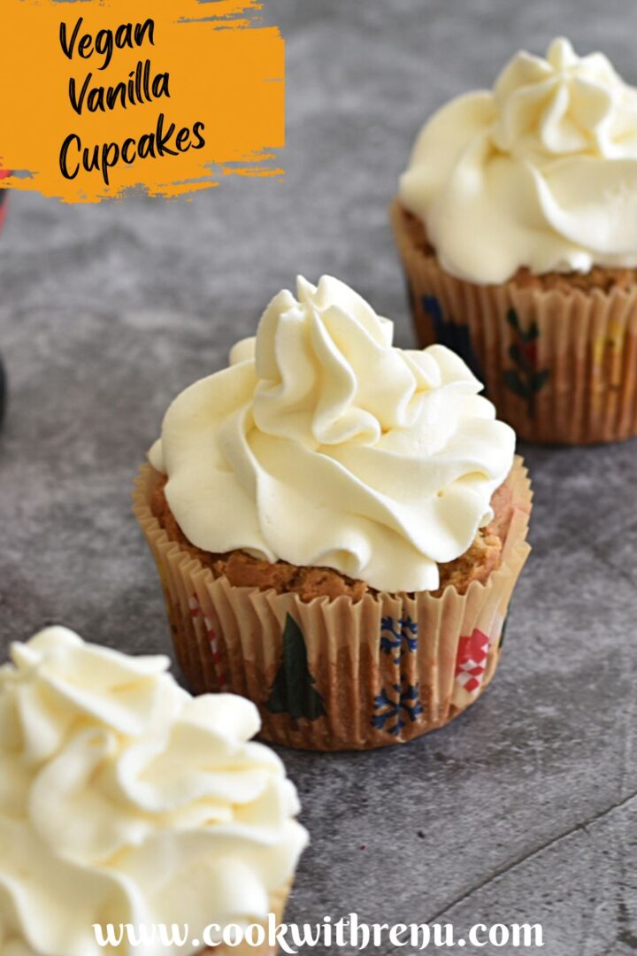 Vegan Vanilla Cupcakes - Cook With Renu