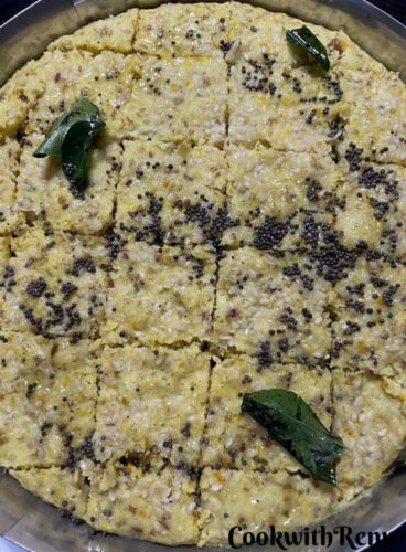 Dhokla after the tempering