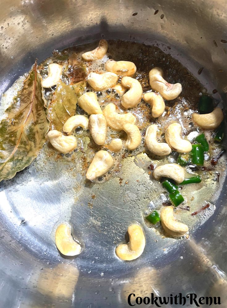 Shallow Frying Cashew