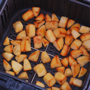 Leftover Idli Fry in Air Fryer basket