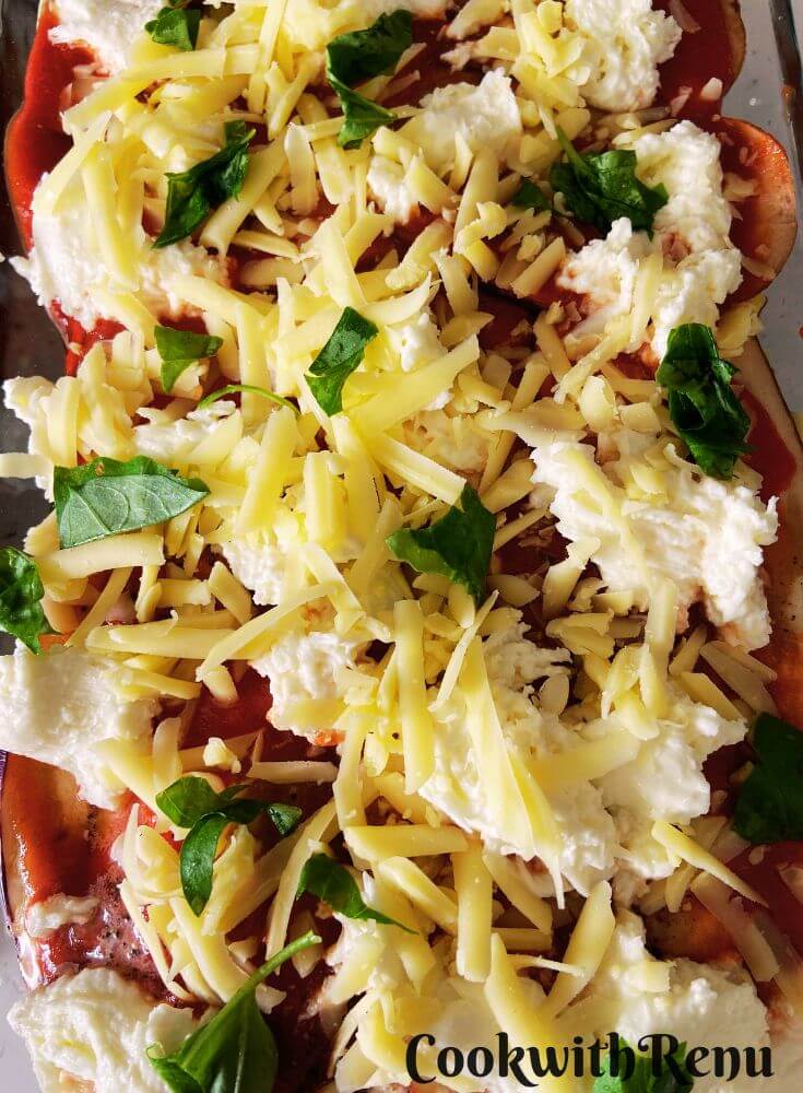 Layered Veg Lasagna ready to bake