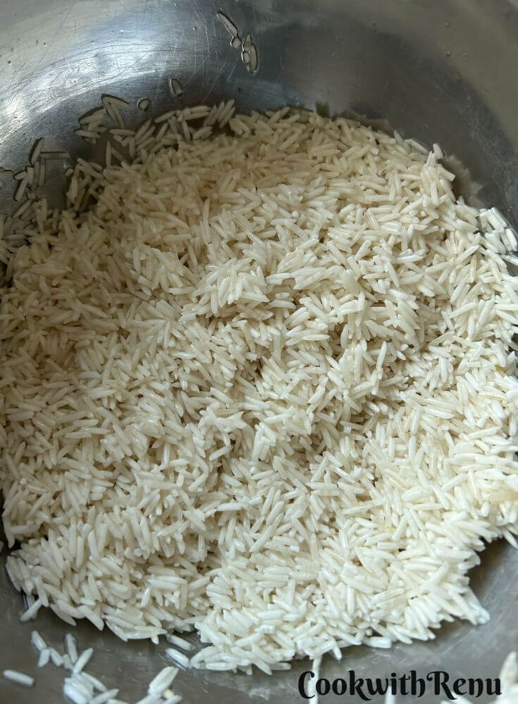 Soaked Basmati Rice.