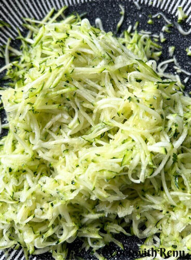 Raw Grated Zucchini in a plate.