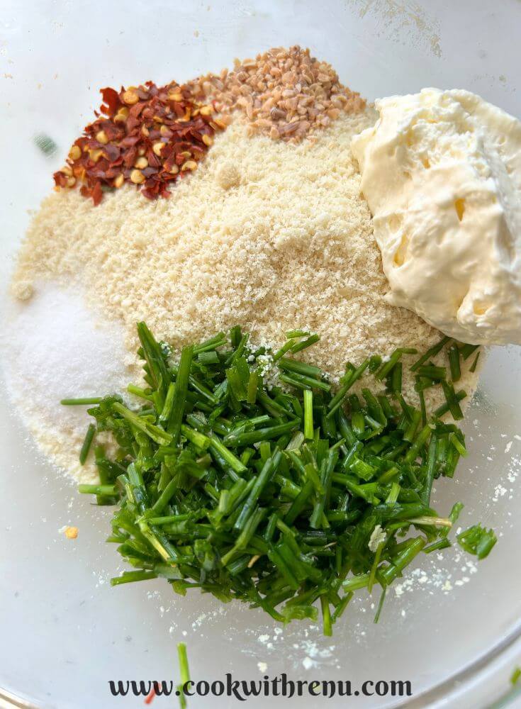 Dough for Keto Cheese and Chive Crackers.