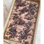 4 Ingredient Oreo Ice Cream to be freezed in a freezing container.