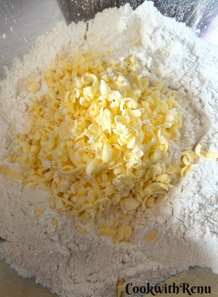 Butter added to flour