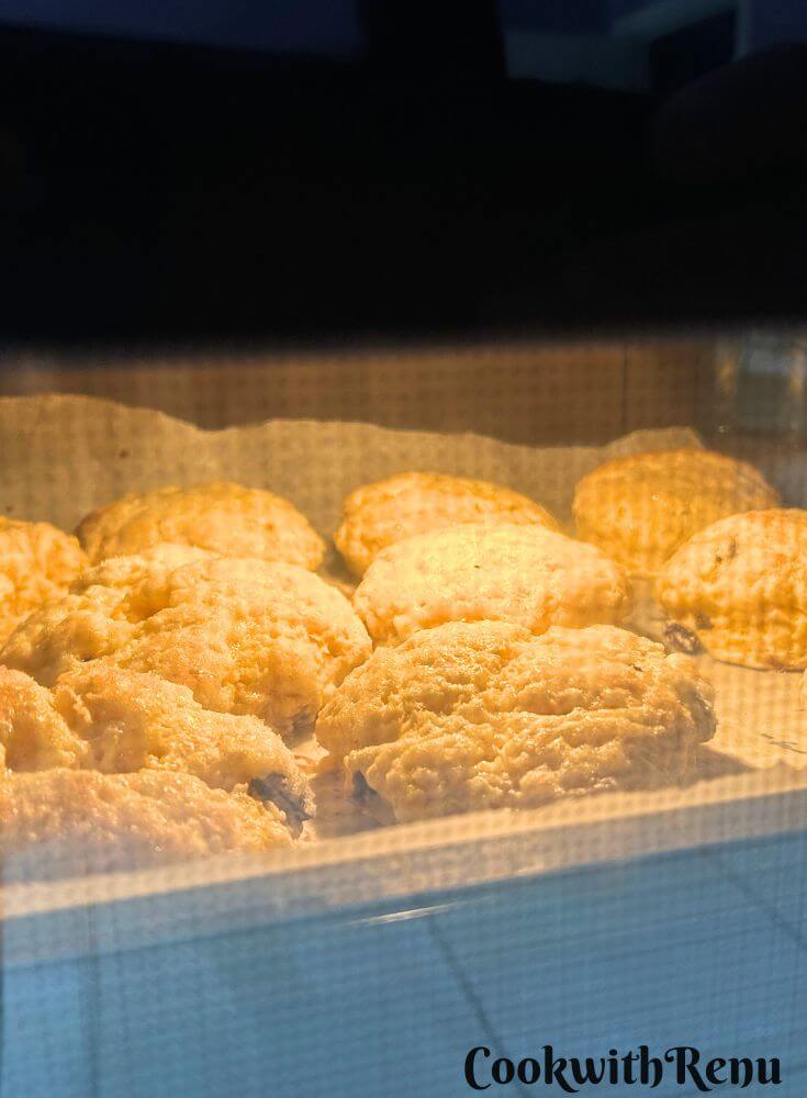 Scones getting Baked in oven.