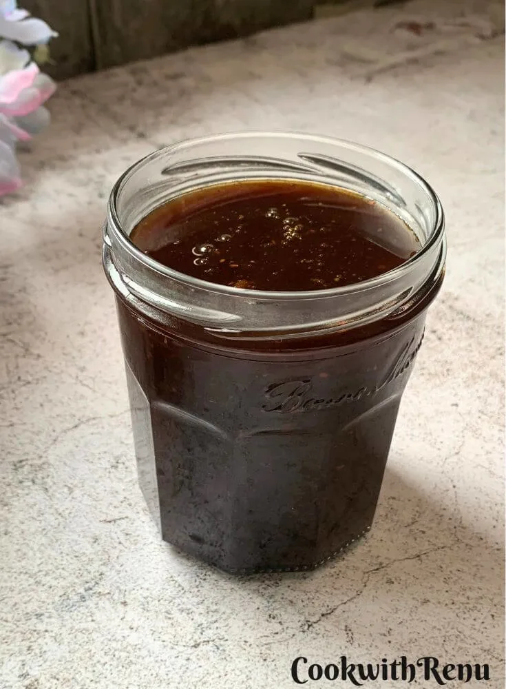 Imli Chutney in a glass jar/