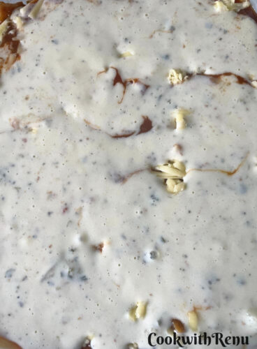 Veg Lasagne ready to be baked.