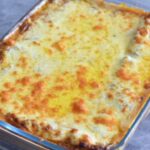 Vegetable Lasagne in a baking tray.
