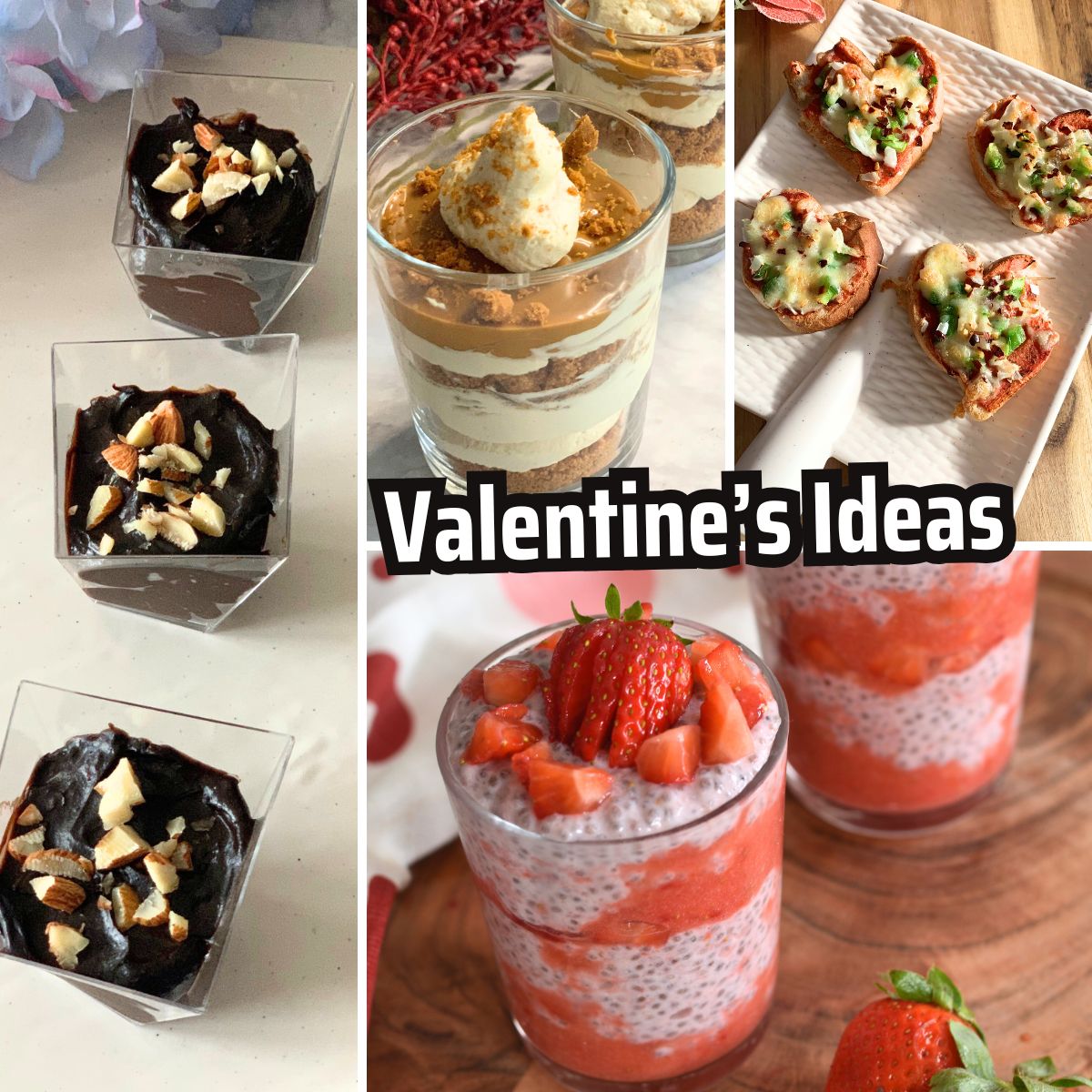 Collage showing Valentine's Day Recipes