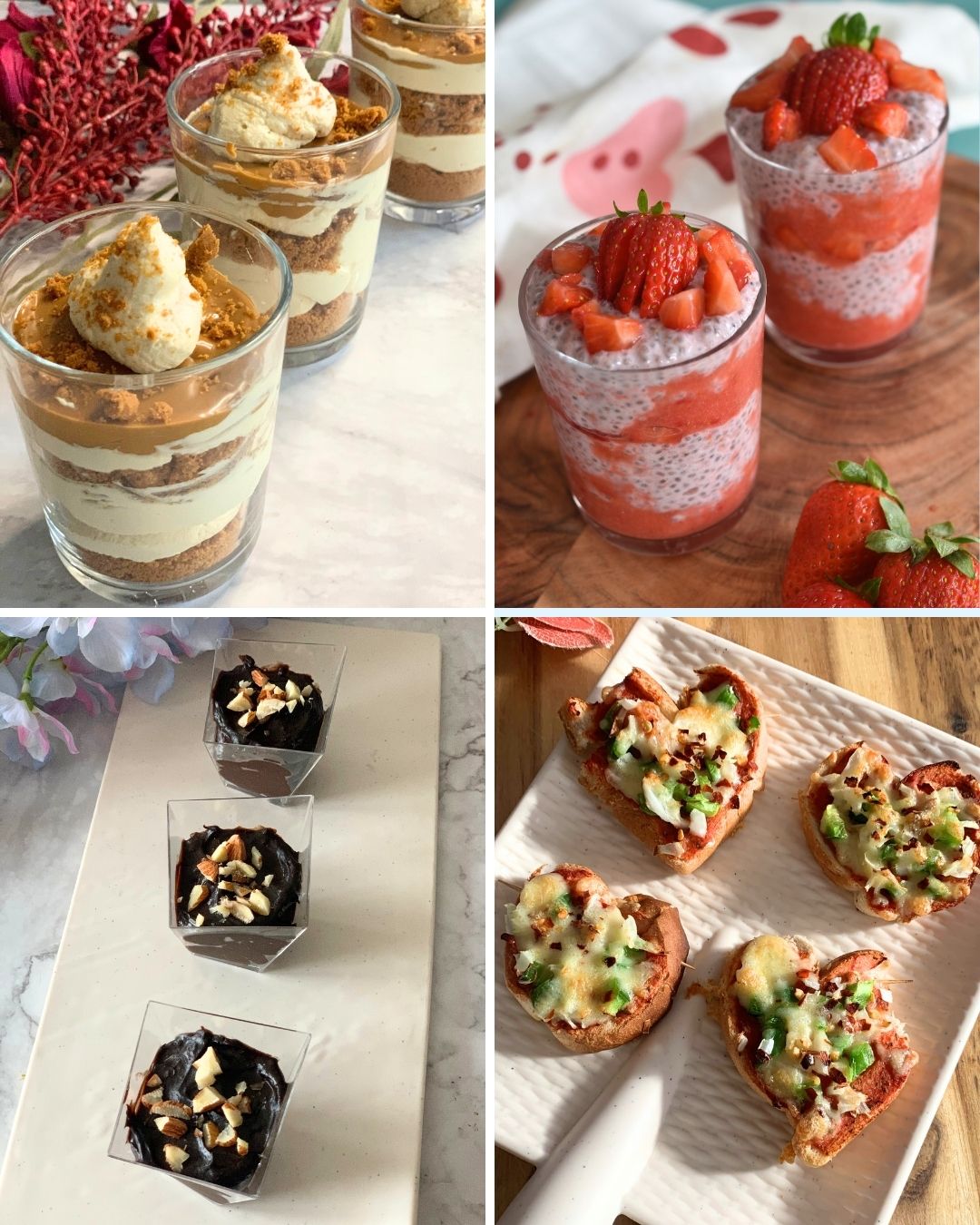 Collage showing Valentine's Day Recipes