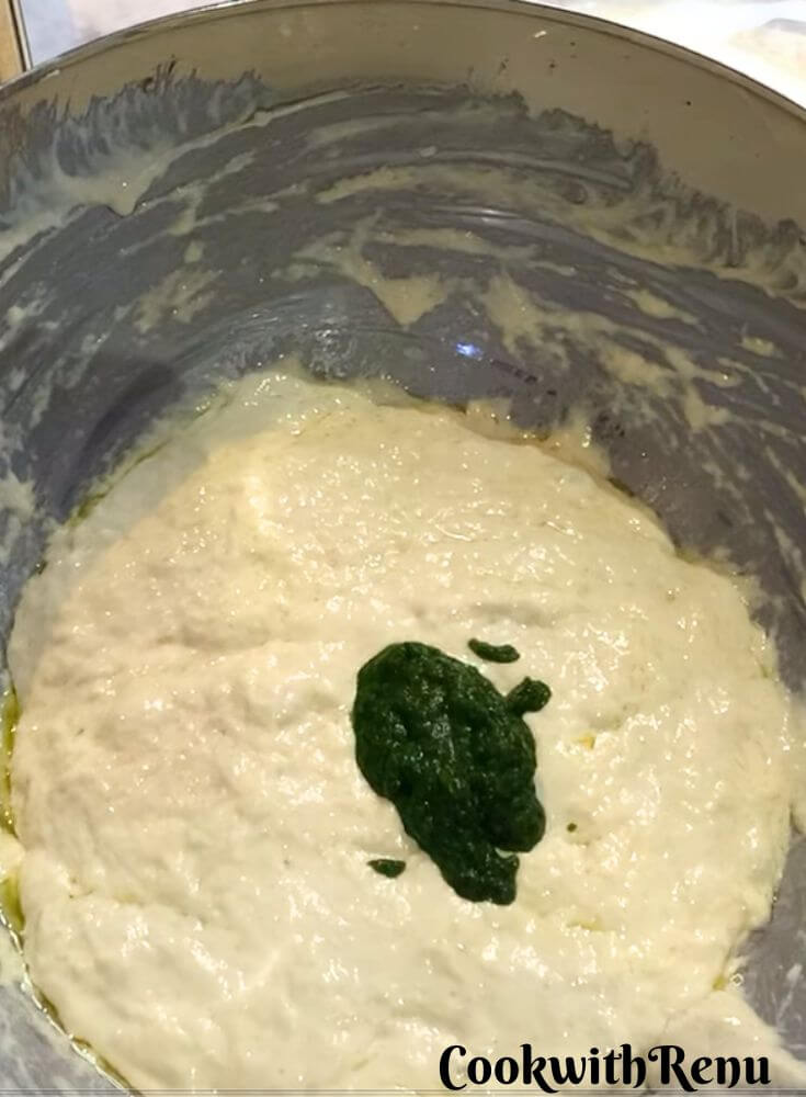 Chutney added to dough