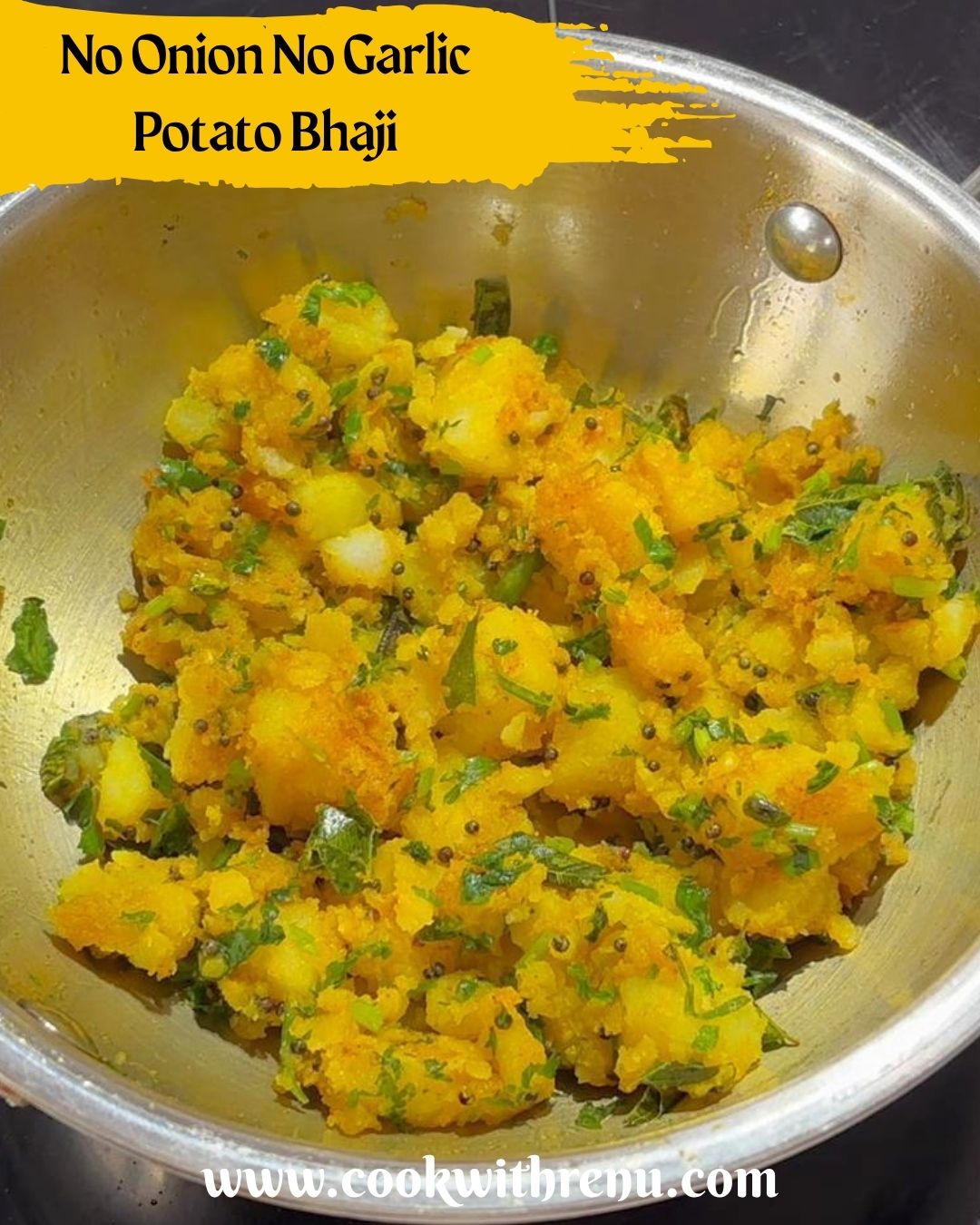 Aloo Bhaji in a wok.
