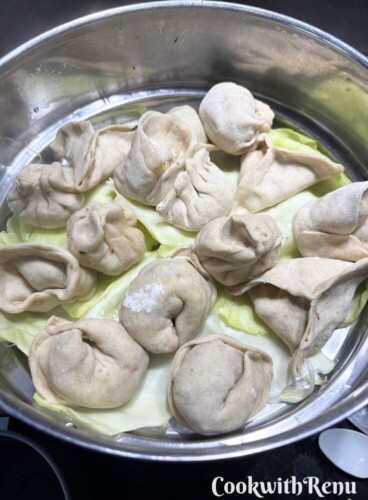 Momos ready to be steamed.