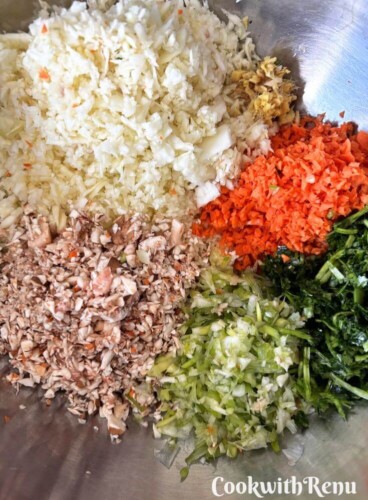 Veggie Mixture for Momos in a bowl.