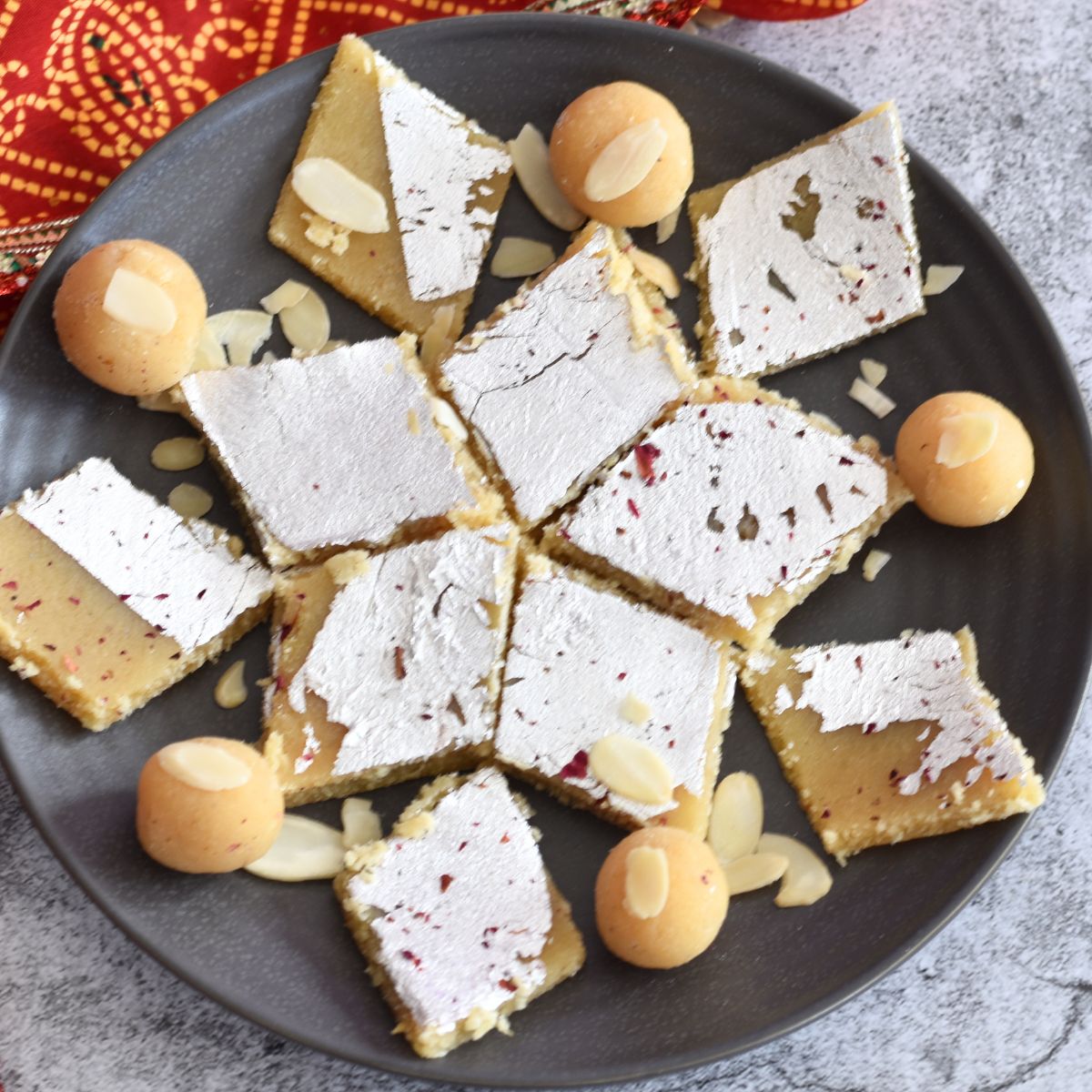 Almond Flour Barfi Without Chashni