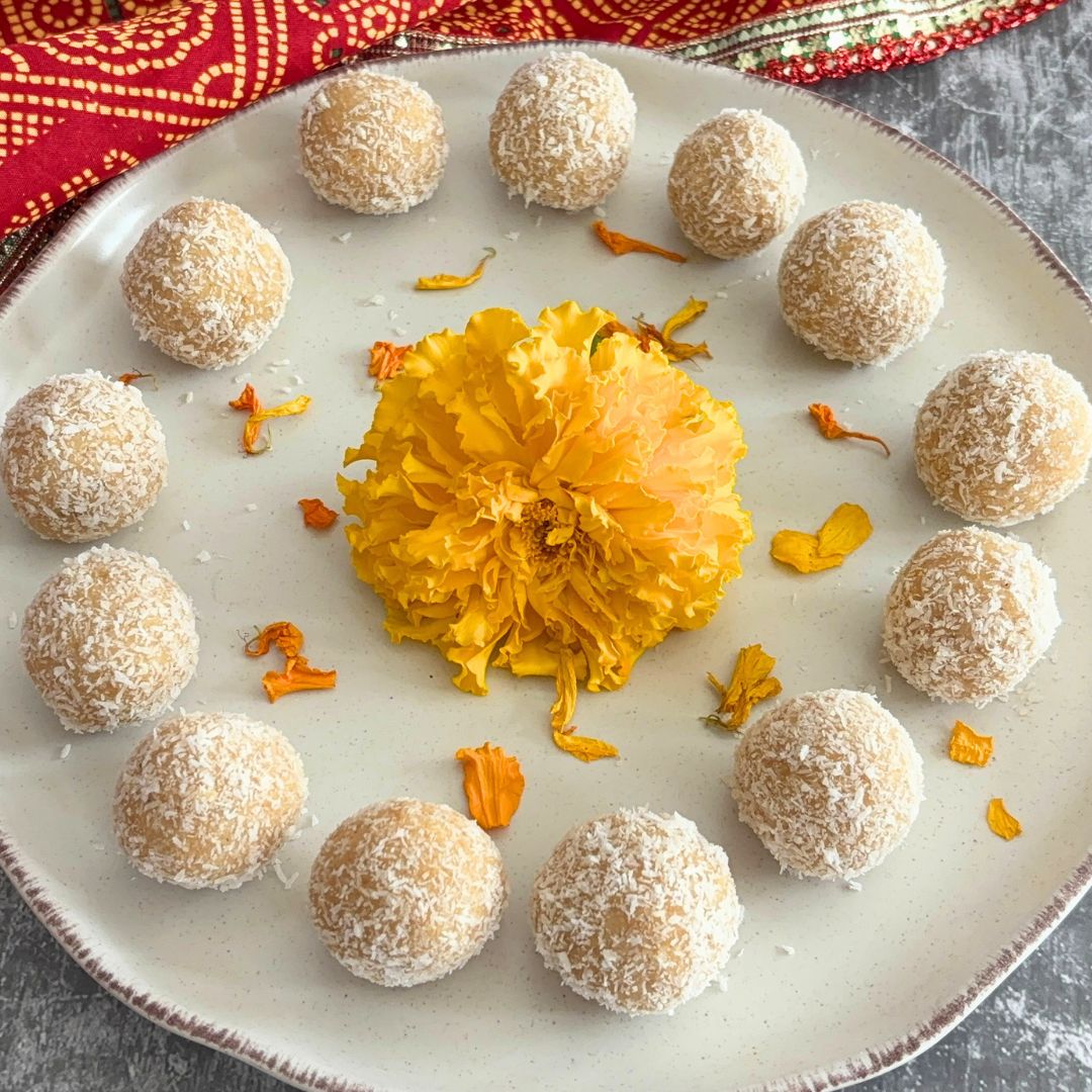 Fudgy Milk Powder Coconut Ladoo